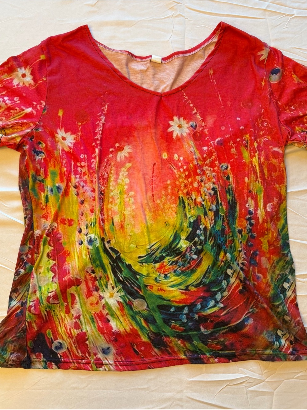 SHEIN Womens Short Sleeve Tees - Black, White, Red, Mauve - Picture 2 of 5